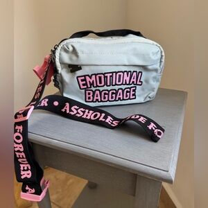 New ALFE Emotional Baggage Gray and Pink Crossbody Bag